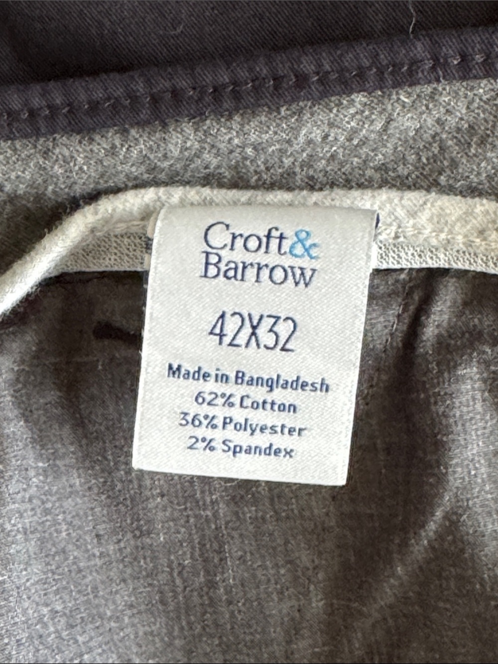 croft & barrow Black Straight-Leg Chinos 42x32 - Picture 3 of 6